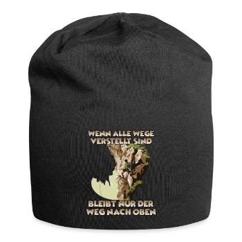 Bergabenteuer Toprope Klettern für Bergsteiger - Jersey-Beanie - Schwarz - Vorne