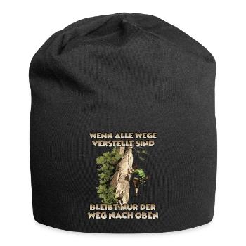 Toprope Klettern Bergsport für Toprope Kletterer - Jersey-Beanie - Schwarz - Vorne