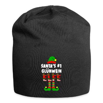 Santa's #1 Glühwein Elfe Weihnachtszeit - Jersey-Beanie - Schwarz - Vorne