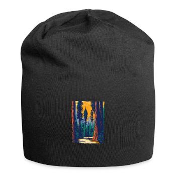 Die Natur Ruft Lets The Adventure Begins - Jersey-Beanie - Schwarz - Vorne