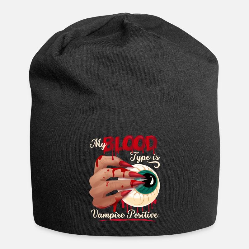 Vampir Blut, Blutsauger lustiger Spruch - Jersey-Beanie - Schwarz