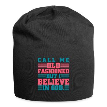 Nenn mich altmodisch, ich glaube an Gott, Bibel - Jersey-Beanie - Schwarz - Vorne