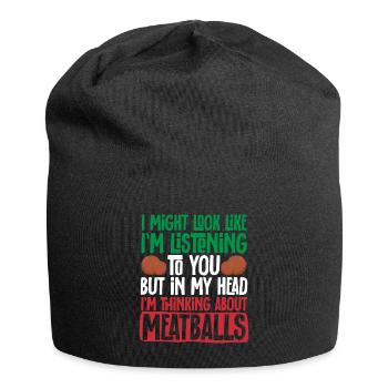 Fleischbällchen Italien Italienisches Essen - Jersey-Beanie - Schwarz - Vorne