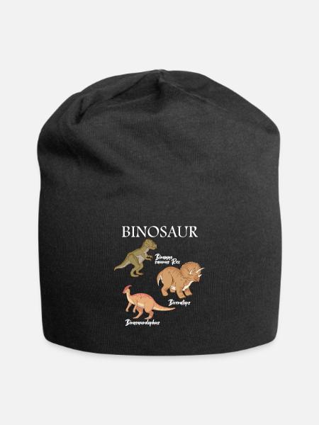 Bisexual Dinosaur Binosaur Bi Pride Coming Out - Jersey Beanie - black