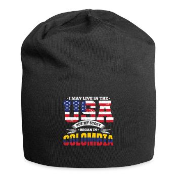 USA Kolumbien Story Südamerika Heimatland Geschenk - Jersey-Beanie - Schwarz - Vorne