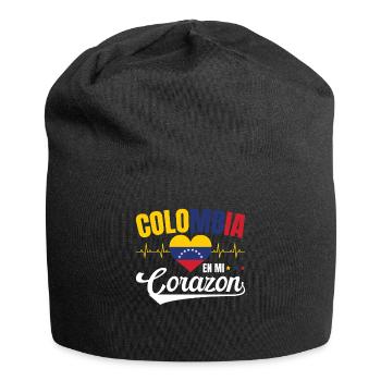 Colombia En Mi Corazon Lebensweisheit Kolumbianer - Jersey-Beanie - Schwarz - Vorne