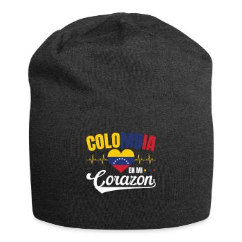 Colombie En Mi Corazon Sagesse Colombiens - Bonnet en jersey - charbon - Devant