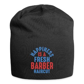 Happiness Is A Fresh Barber Haircut Barbershop Bea - Jersey Beanie - black - Front