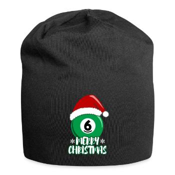 Weihnachtliche Billardkugel Nr. 6 Geschenk - Jersey-Beanie - Schwarz - Vorne