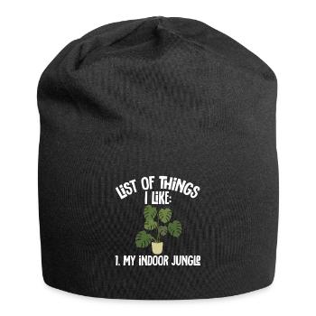 Monstera Deliciosa Albo Plante d’intérieur botanique - Bonnet en jersey - noir - Devant