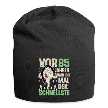 85. Geburtstag 85 Jahre War Ich Mal Der Schnellste - Jersey-Beanie - Schwarz - Vorne