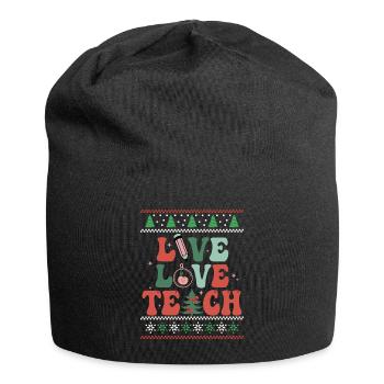 Very Merry Teacher Retro Groovy Christmas Xmas - Jersey-Beanie - Schwarz - Vorne