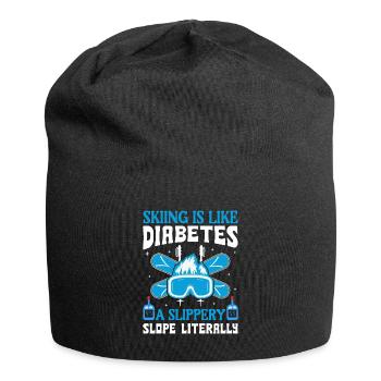Skiing Is Like Diabetes - A Slippery Slope - Jersey-Beanie - Schwarz - Vorne