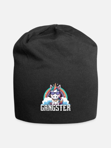 Gangsta Unicorn - Jersey-Beanie - Schwarz