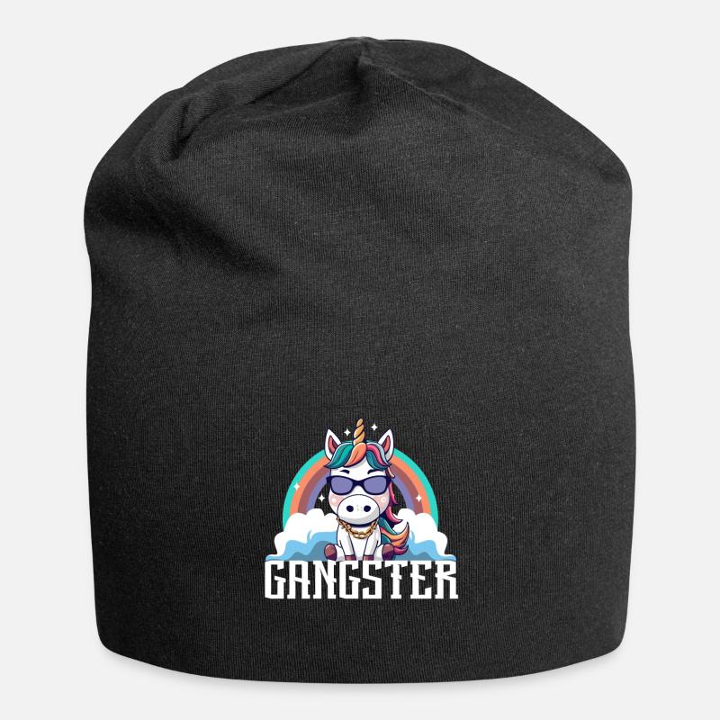 Gangsta Unicorn - Jersey-Beanie - Schwarz