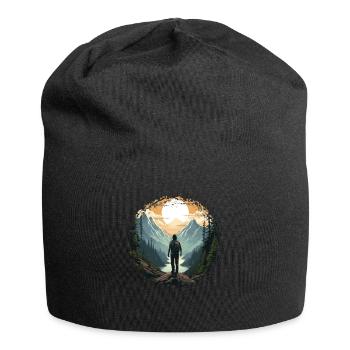 Wald-Natur-Trekking-Abenteuer - Jersey-Beanie - Schwarz - Vorne