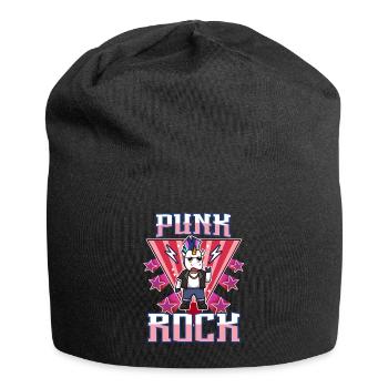 Punk Rock Unicorn - Jersey-Beanie - Schwarz - Vorne