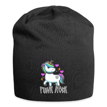 Punk Rock Unicorn - Jersey-Beanie - Schwarz - Vorne