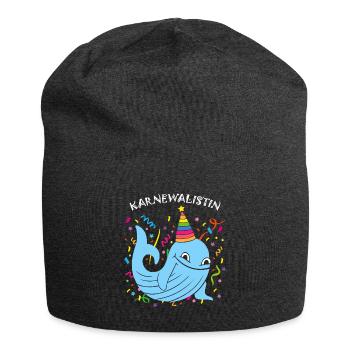 Karnevalist Kölner Karneval Konfetti Närrin Jeckin - Jersey-Beanie - Anthrazit - Vorne