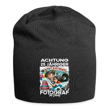 Fotograf Geburtstagsgeschenk 25 Jahre Geburtstag - Jersey-Beanie - Schwarz - Vorne