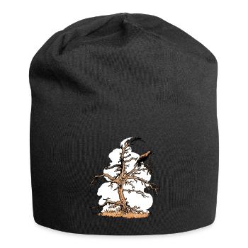 Rabe und Kiefer - Jersey-Beanie - Schwarz - Vorne
