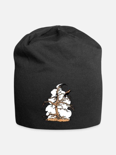 Corbeau et Pin - Bonnet en jersey - noir
