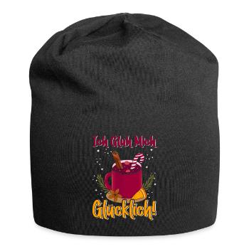 Weihnachtsmarkt Ich Glüh mich Glücklich! - Jersey-Beanie - Schwarz - Vorne