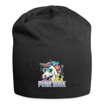Punk Rock Unicorn - Jersey-Beanie - Schwarz - Vorne