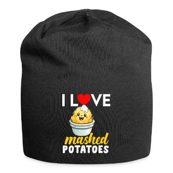 Mashed Potatoes Lover Funny Butter Potato Food - Jersey Beanie - black - Front