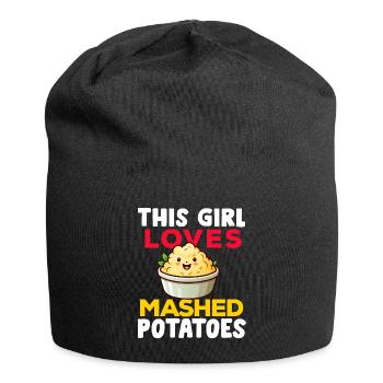Amateur de purée de pommes de terre Nourriture de pommes de terre au beurre drôle - Bonnet en jersey - noir - Devant