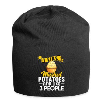 Amateur de purée de pommes de terre Nourriture de pommes de terre au beurre drôle - Bonnet en jersey - noir - Devant