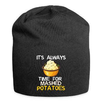 Amateur de purée de pommes de terre Nourriture de pommes de terre au beurre drôle - Bonnet en jersey - noir - Devant