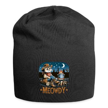 Meowdy Country Cowboy Vintage Western Cat - Jersey-Beanie - Schwarz - Vorne