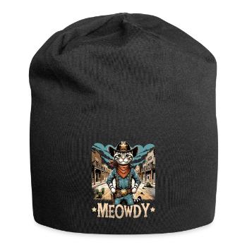 Meowdy Country Cowboy Vintage Western Cat - Jersey-Beanie - Schwarz - Vorne