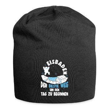 Eisbaden Beste Start In Den Tag Lustiges - Jersey-Beanie - Schwarz - Vorne