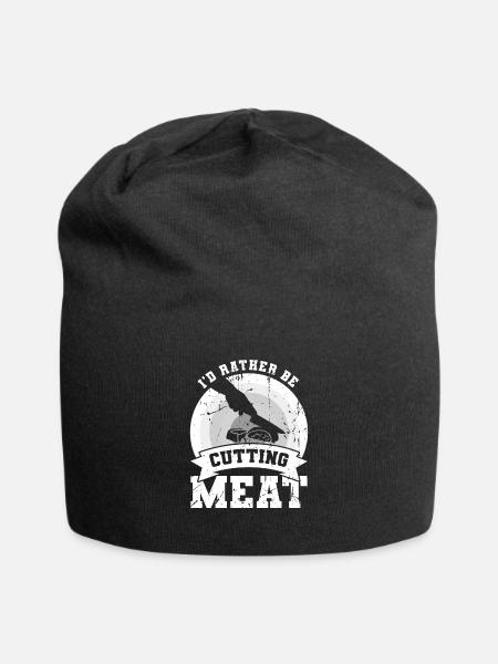 Ich würde lieber Fleisch schneiden - Jersey-Beanie - Schwarz