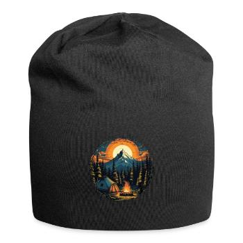Wald-Natur-Trekking-Abenteuer - Jersey-Beanie - Schwarz - Vorne