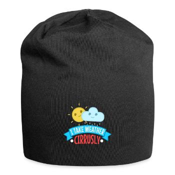 I Take Weather Cirrusly - Jersey Beanie - black - Front