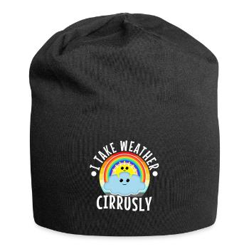 I Take Weather Cirrusly - Jersey Beanie - black - Front