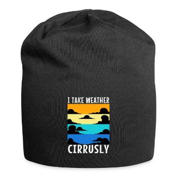 I Take Weather Cirrusly - Jersey Beanie - black - Front