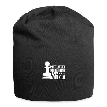 Schach Schachbrett Schachmatt Schachspieler - Jersey-Beanie - Schwarz - Vorne