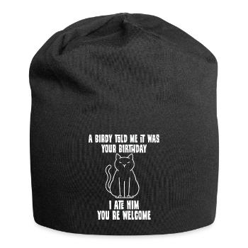 Katzenhalter Geschenk Misanthropen Motiv Katzen - Jersey-Beanie - Schwarz - Vorne