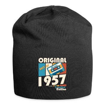 66. Geburtstag Kassette November Jahrgang 1957 - Jersey-Beanie - Schwarz - Vorne