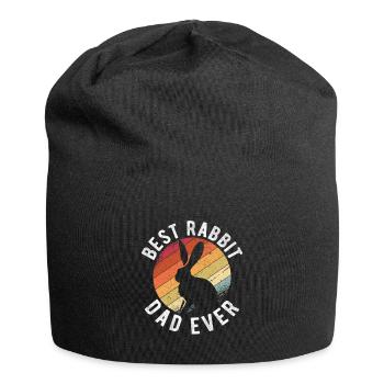 Best Rabbit Dad Ever Dad Rabbit Vintage Bunny B - Jersey Beanie - black - Front