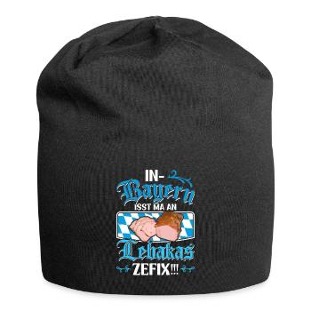 Leberkäse In Bayern Isst Ma an Lebakas Zefix - Jersey-Beanie - Schwarz - Vorne