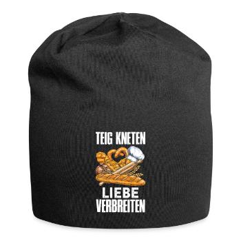 Brotbacken Teig Kneten Liebe Verbreiten Backfans - Jersey-Beanie - Schwarz - Vorne