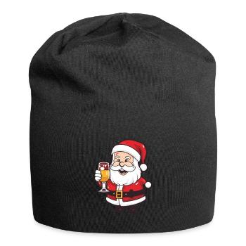 Père Noël à boire bande dessinée Noël - Bonnet en jersey - noir - Devant