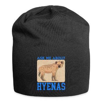 Hyène, hyène tachetée, cadeau de hyène - Bonnet en jersey - noir - Devant