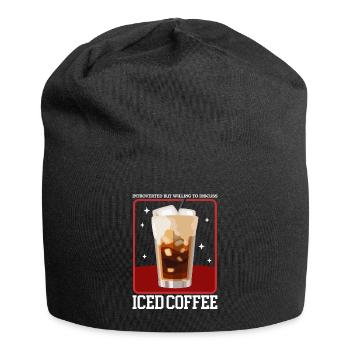 Eiskaffee Iced Coffee | Kaffee Liebhaber Geschenk - Jersey-Beanie - Schwarz - Vorne