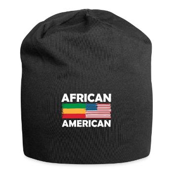 Drapeau de la fierté des racines afro-américaines - Bonnet en jersey - noir - Devant